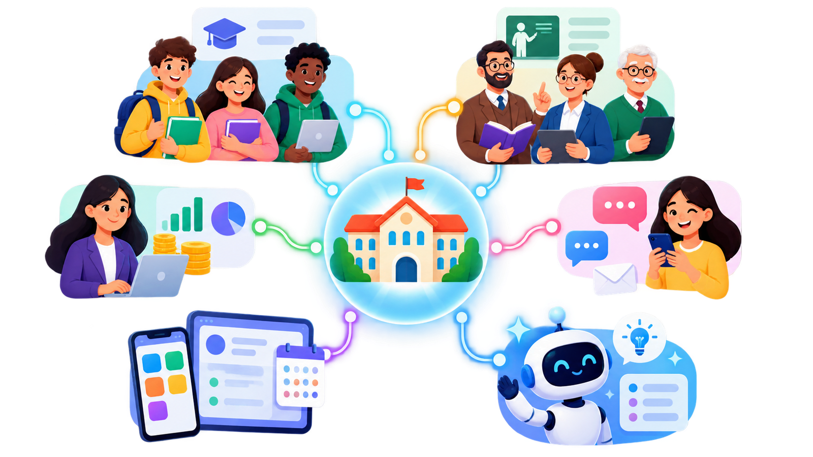 Education ecosystem illustration
