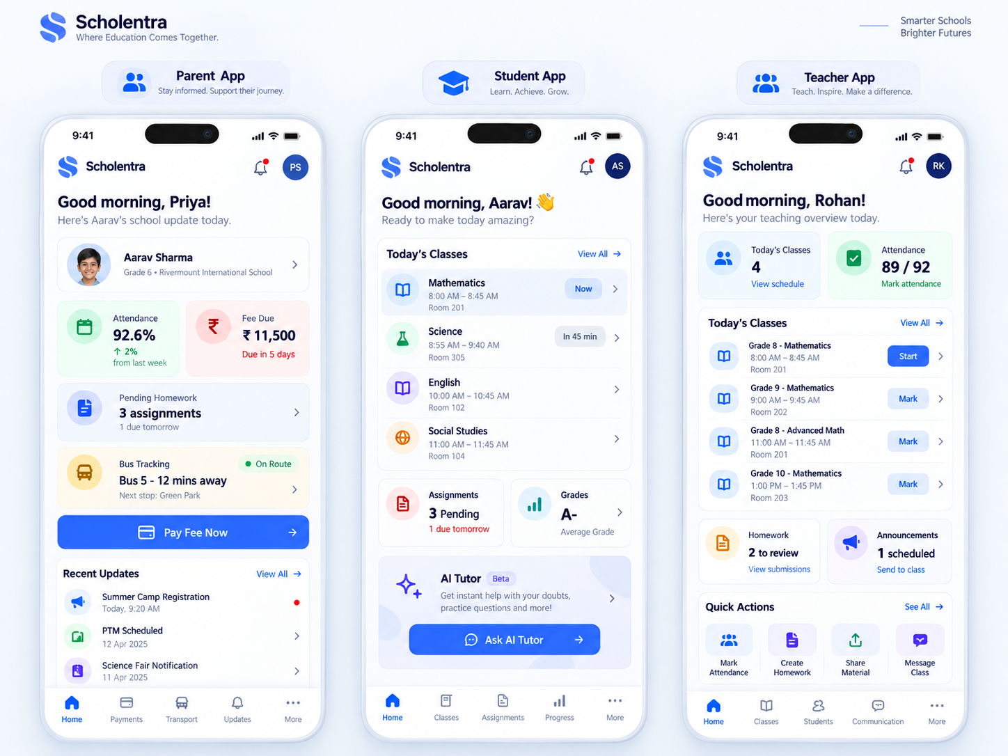 Scholentra mobile app showcase